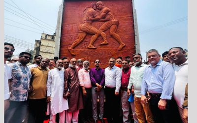 লালদিঘীতে বলীখেলার প্রতিকৃতি সম্বলিত ম্যুরাল উদ্বোধন